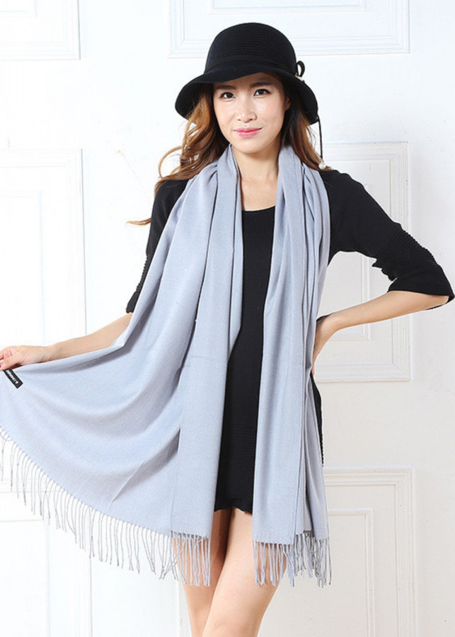 Khăn choàng cổ cashmere một màu 01