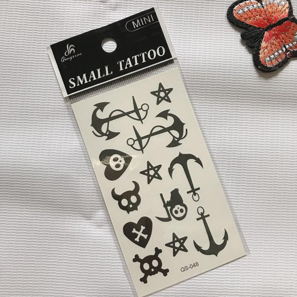 Hình xăm dán noel tattoo giáng sinh phát quang 10x6cm + quà tặng kèm