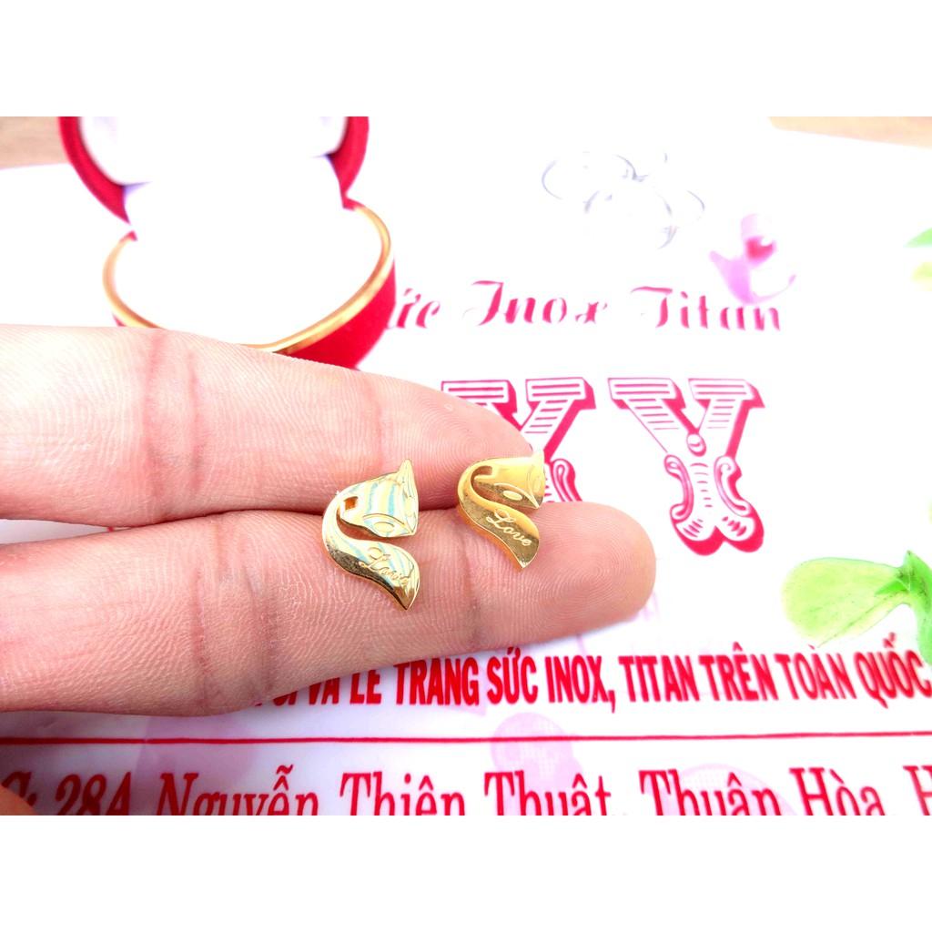 Khuyên Tai Hồ Ly Trơn Cao Cấp- Dùng tắm rửa thoải mái không đen