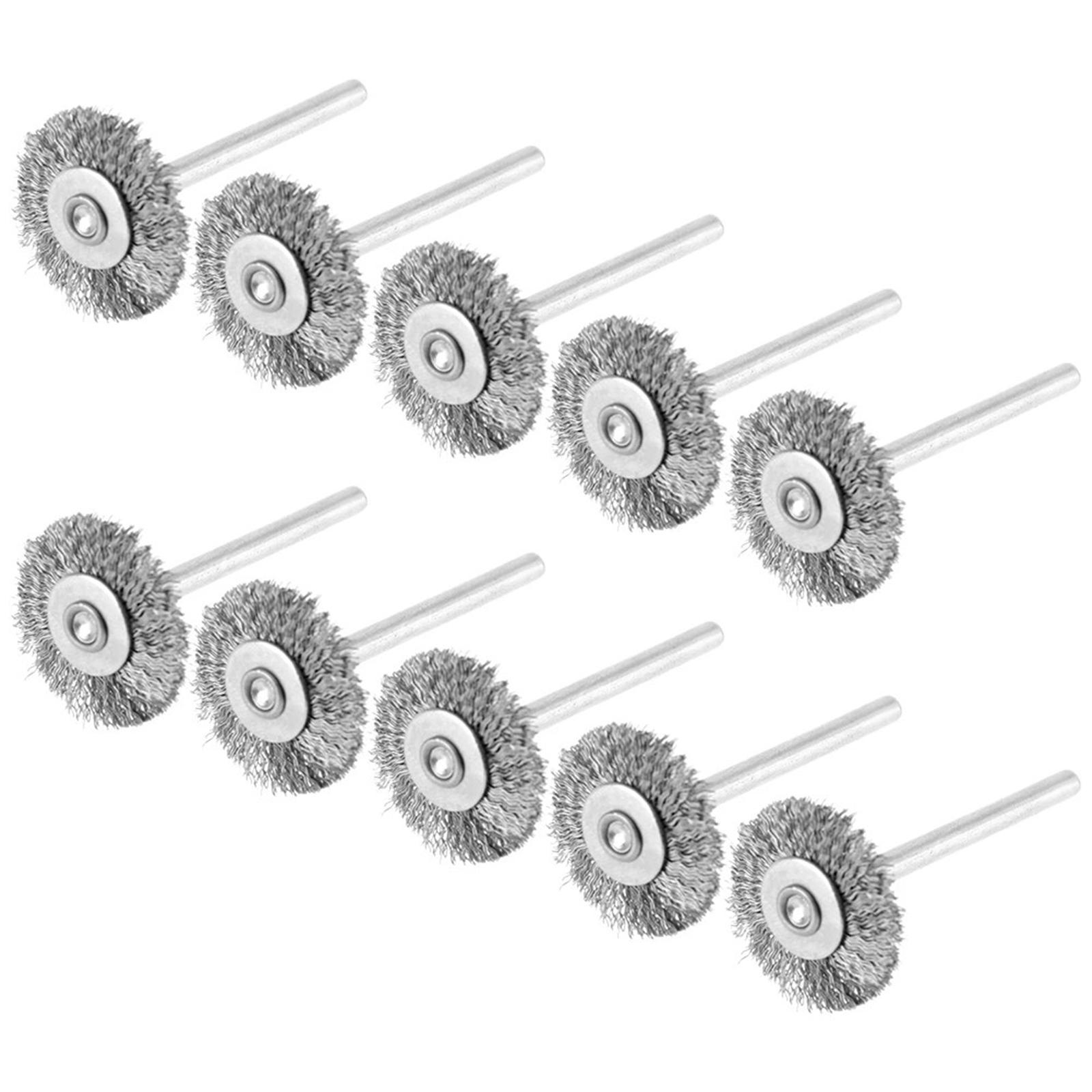 10Pcs 2.2cm Steel wire Brush Metal Derusting Brush Accessory