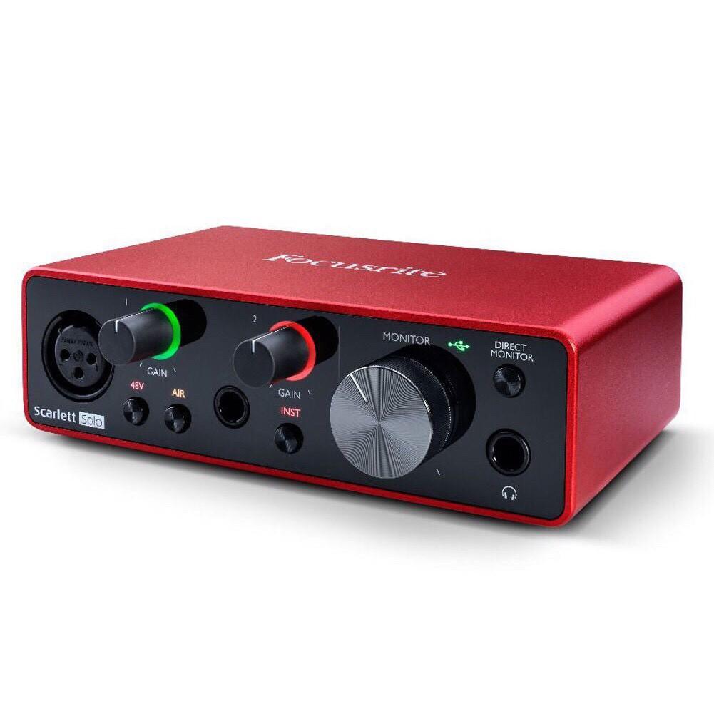 Soundcard SoloGen 3 - Focusrite Scarlett - thu âm, hát karaoke, livetream fb bán hàng, mẫu mới nhất