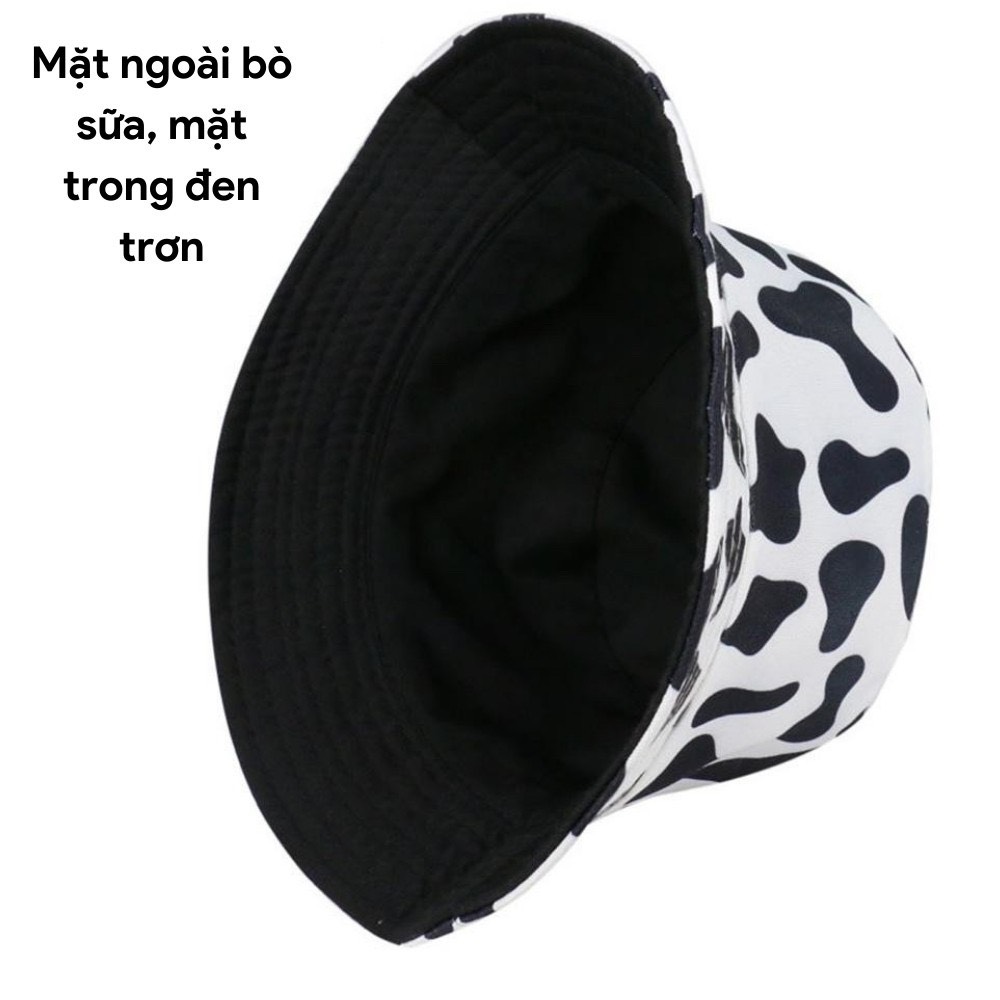 Nón Bucket Bò Sữa Ulzzang Đáng Yêu Unisex