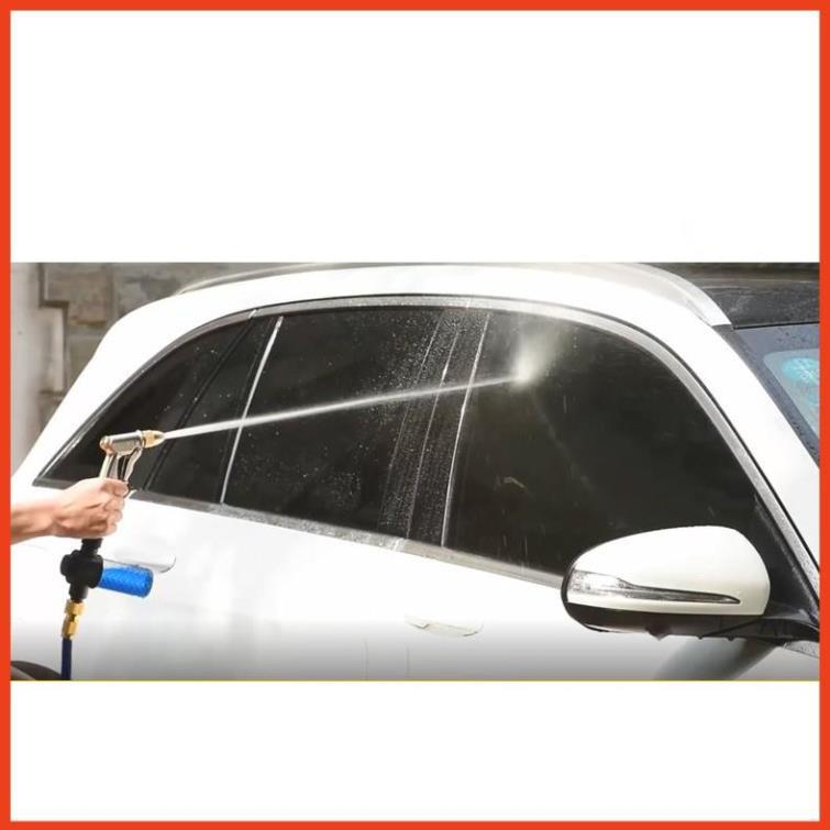Bộ dây vòi xịt nước rửa xe, tưới cây . tăng áp 3 lần, loại 20m 206701-2 đầu đồng, cút, nối đồng nhựa