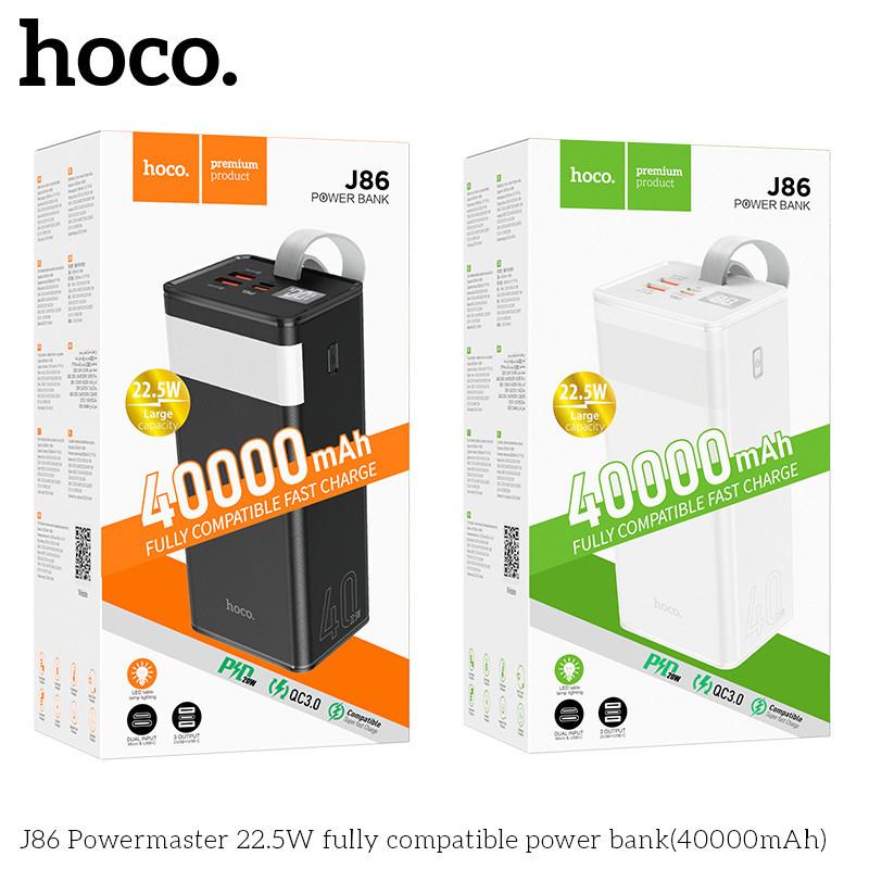 Sạc dự phòng nhanh 40.000, 50.000, 60.000 mAh Hoco J86/J86A/J86B 22.5W có đèn LED hàng chính hãng - 40000