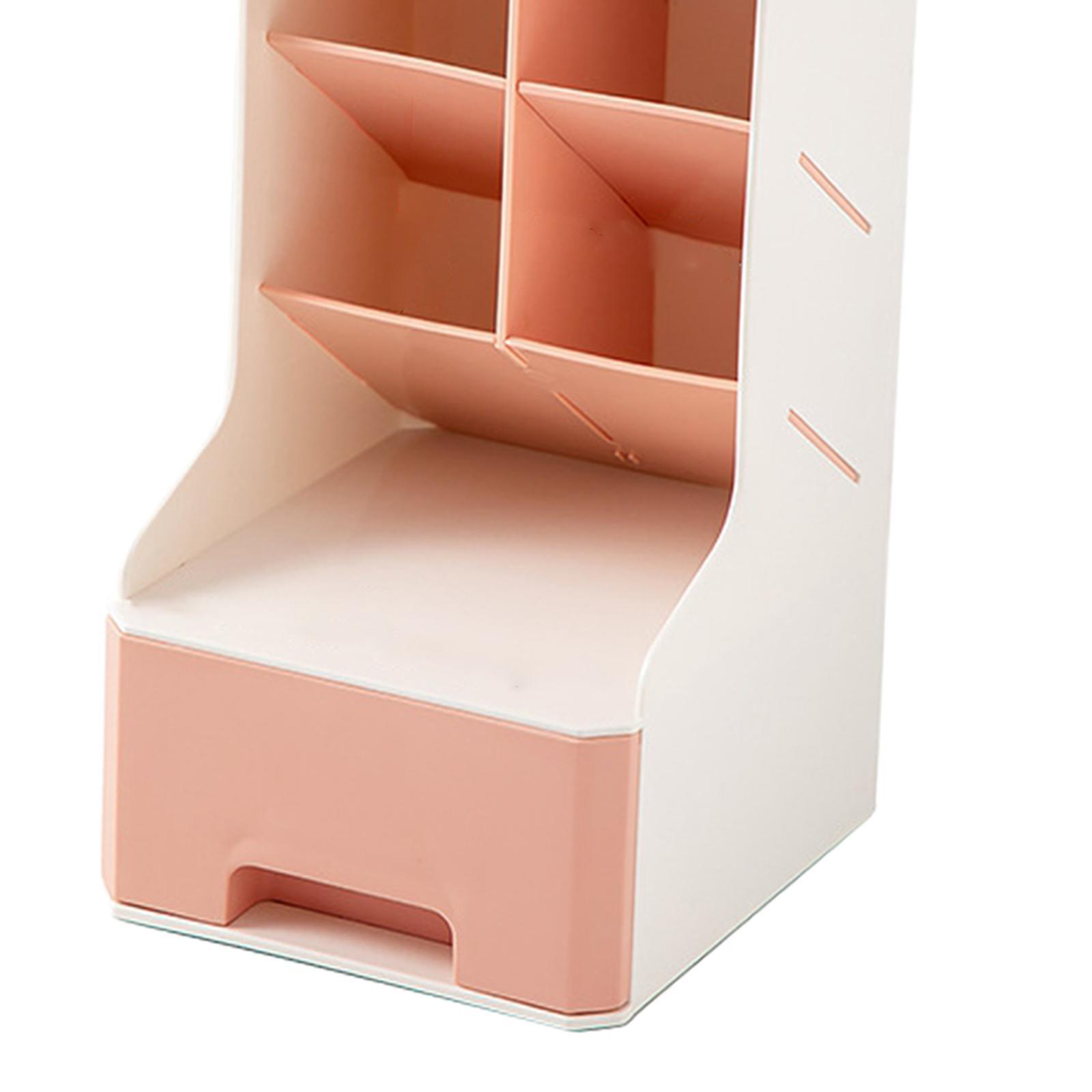 Desk Stationery Box Pen Holder with Drawer Desktop Storage Organizer for Desktop