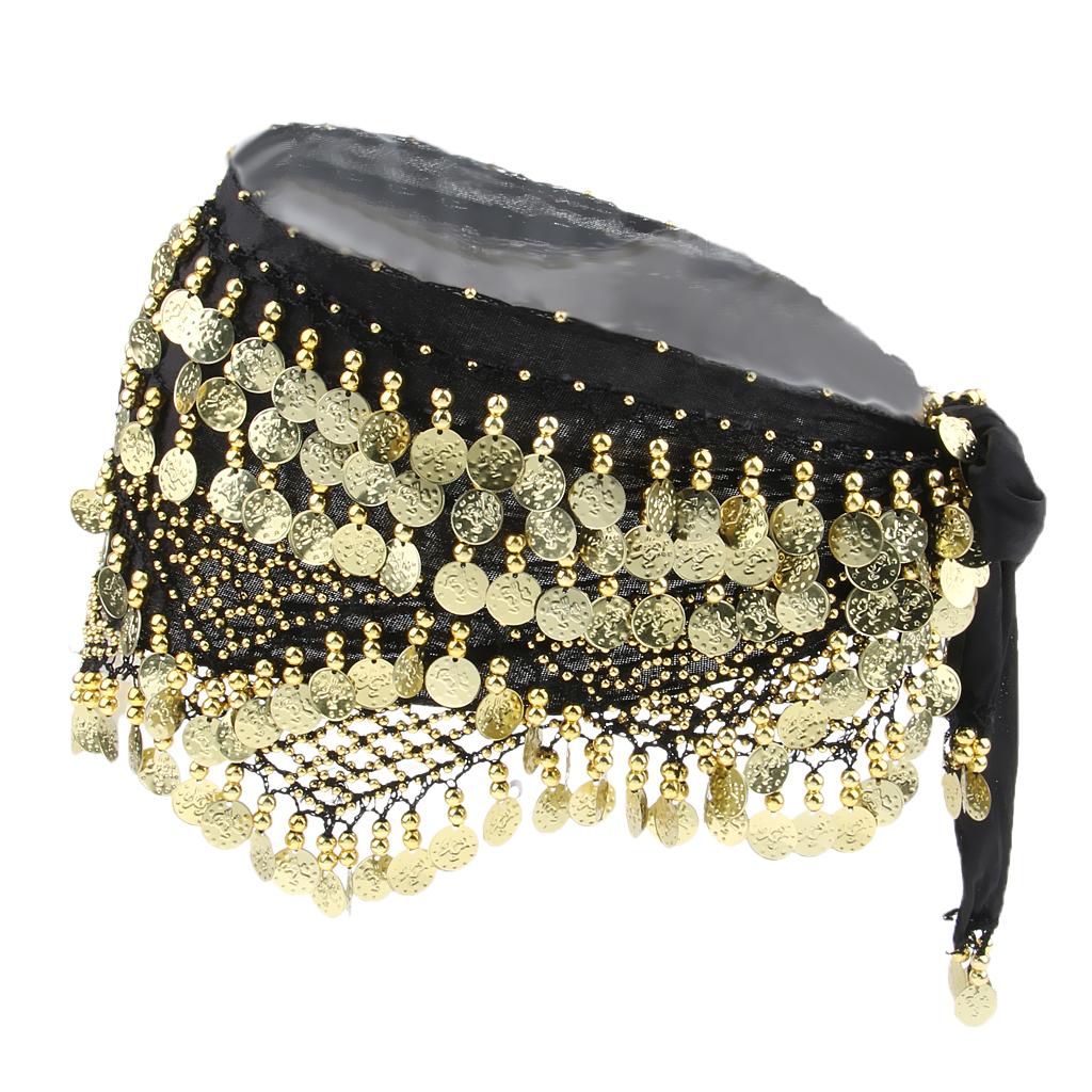 Women's Tassel Belly Dance Hip Scarf Hip Skirt Waist Chain With Gold Coins