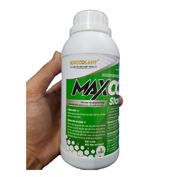 Nước làm mát xe ô tô, xe máy, tàu thuyền (màu xanh) Maxcool can 4L tặng lon 500ml