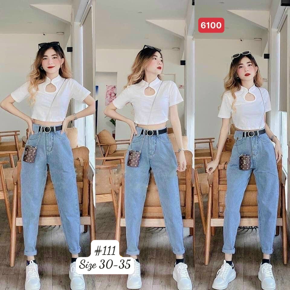 Quần bò nữ, baggy jean cao cấp