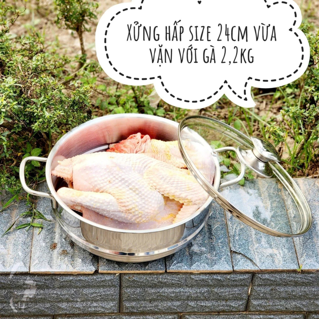 Xửng hấp Inox đa năng KingCook 3 tầng 20-22-24cm kèm vung kính