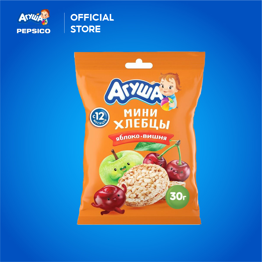 Bánh ăn dặm Agusha vị Táo và Cherry (30g) dành cho bé từ 12 tháng trở lên