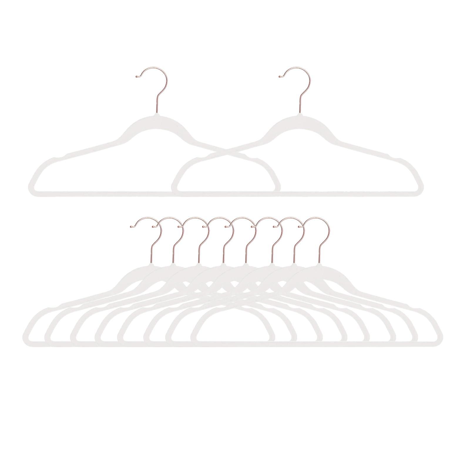 10Pcs Coats Racks Garments Hanger Non Slip Grooves Clothes Hangers for Bedroom Cloakroom