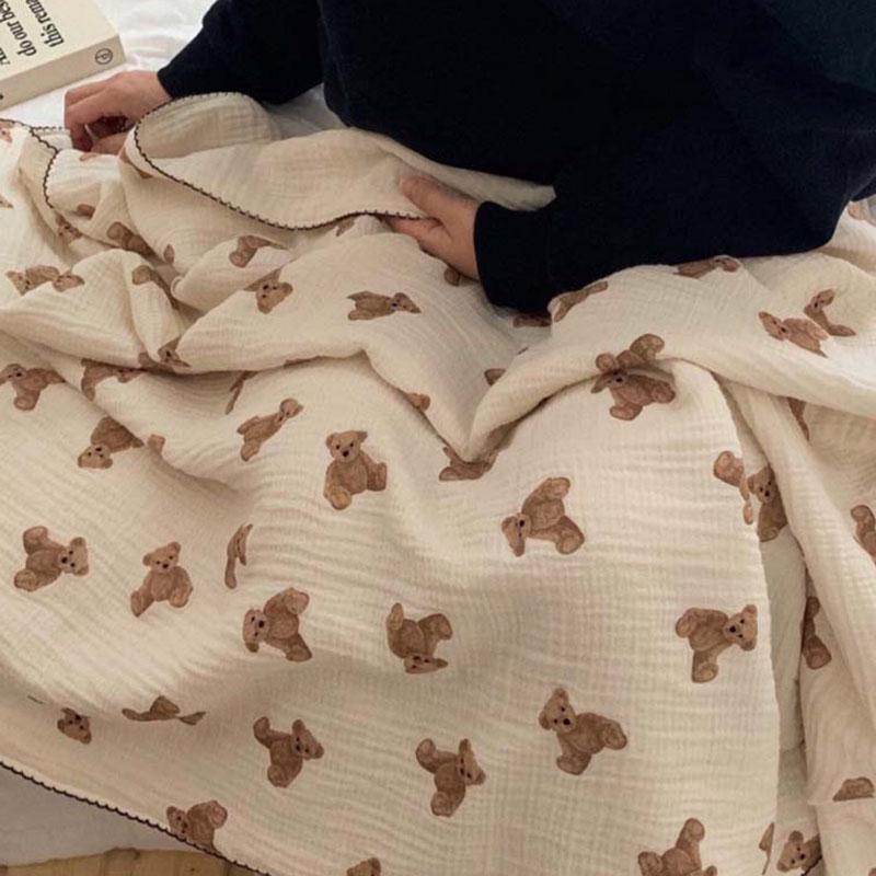 MILANCEL 2021 Thu Chăn Cho Bé In Hình Gấu Cho Bé Gấu Đầm Dễ Thương Cho Bé Thứ