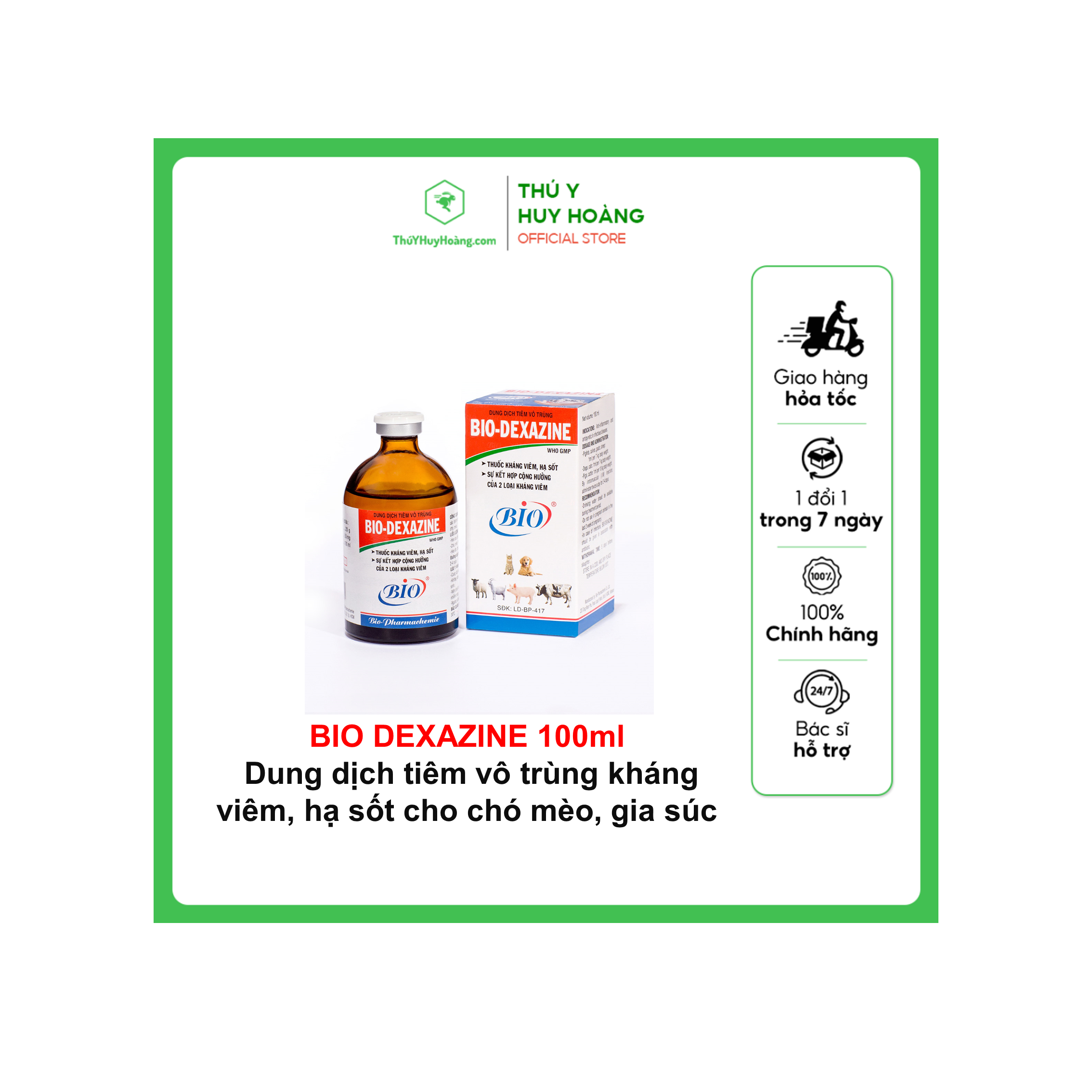 Dung dịch tiêm vô trùng BIO-DEXAZINE thuốc kháng viêm hạ sốt