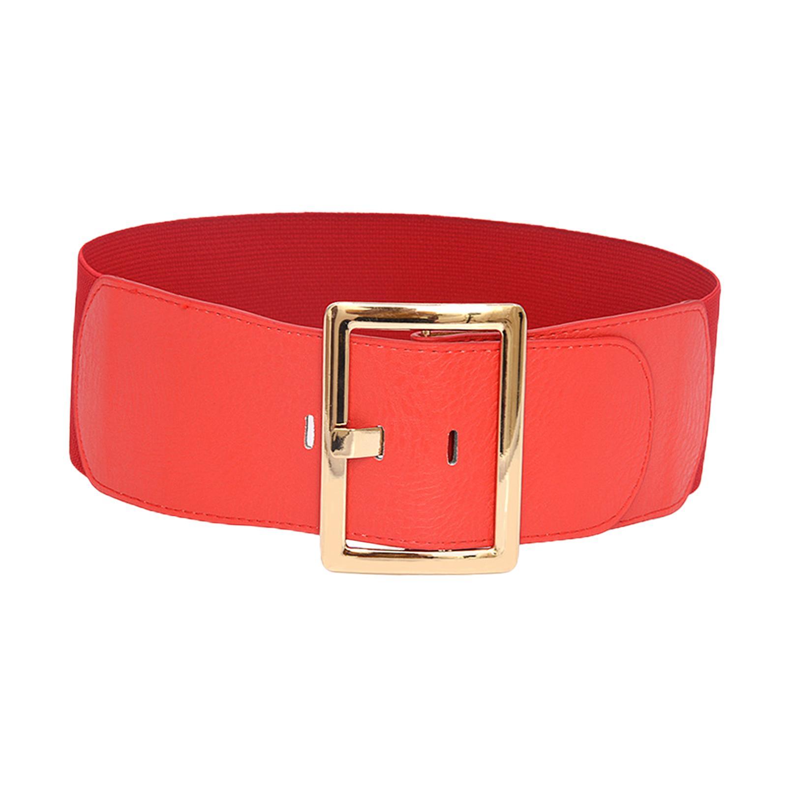 Women's Stretch Belt Metal Buckle Women Wide Waist Belt for Dress Coat Women