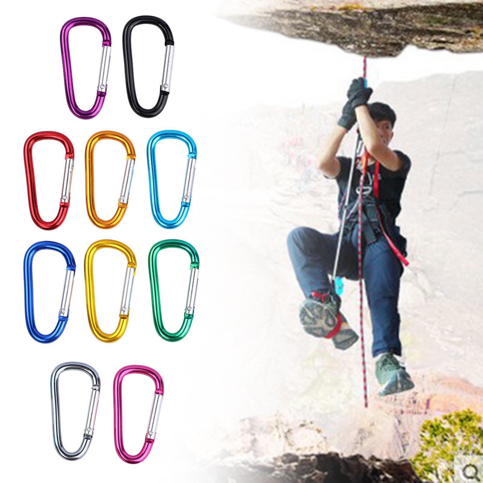 10Pcs D Shaped Carabiners Small Snap Hook Carabiner Clip for Backpack Bag