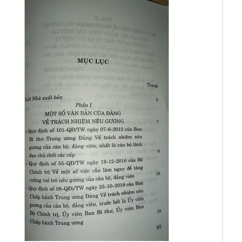 Sách - Cán Bộ, Đảng Viên, Đặc Biệt Là Người Đứng Đầu Cơ Quan, Đơn Vị Phải Đề Cao Trách Nhiệm, Gương Mẫu Đi Đầu - NXB Chính Trị Quốc Gia