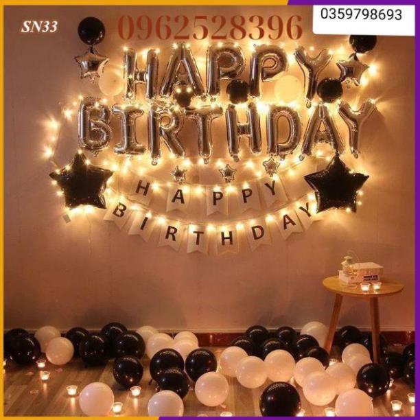 Set️bóng trang trí sinh nhật️Happy Birthday kèm đèn Led