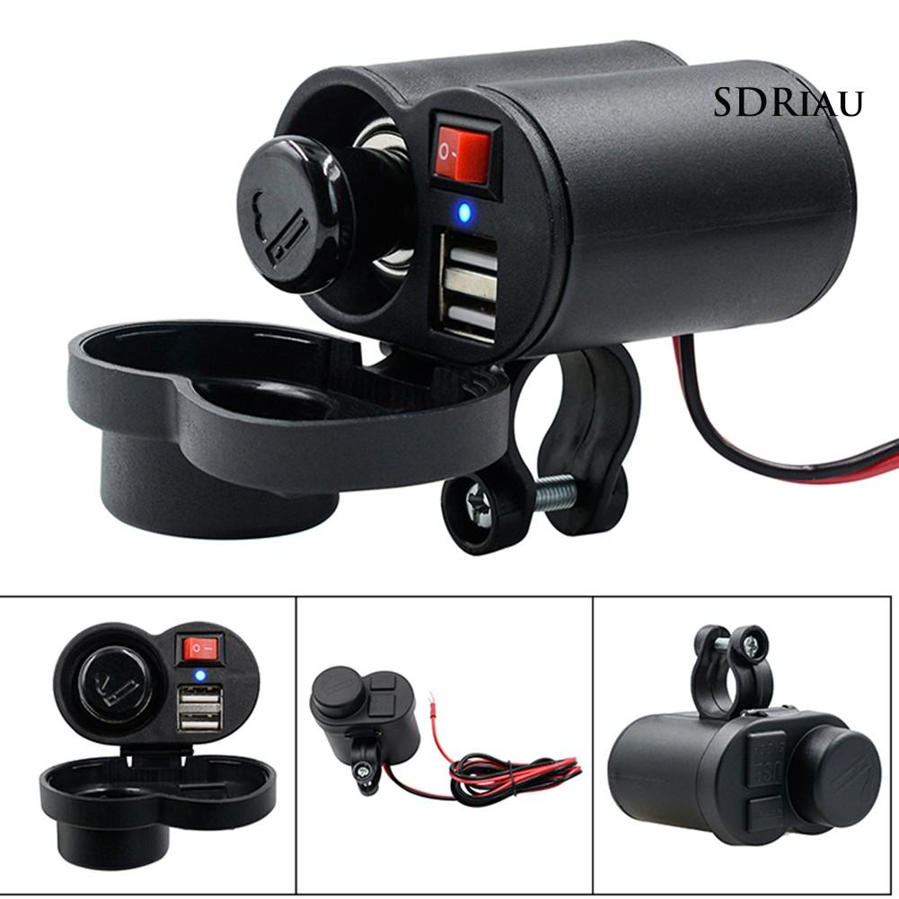 Tẩu Sạc Hai Cổng Usb Cho Xe Mô Tô Tiện Dụng