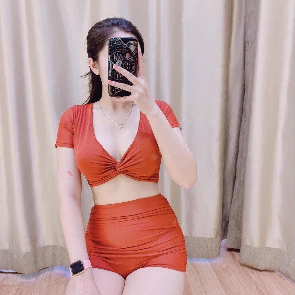 Bikini, Đồ Bơi Đi Biển Hai Mảnh Xoắn Ngực Nhiều Màu ODERI HM-005