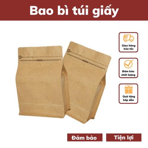 Túi giấy kraft nhật van 1 chiều túi xi măng 4 cạnh bao bì đựng cà phê hạt khô túi zip gói hàng đựng thực phẩm