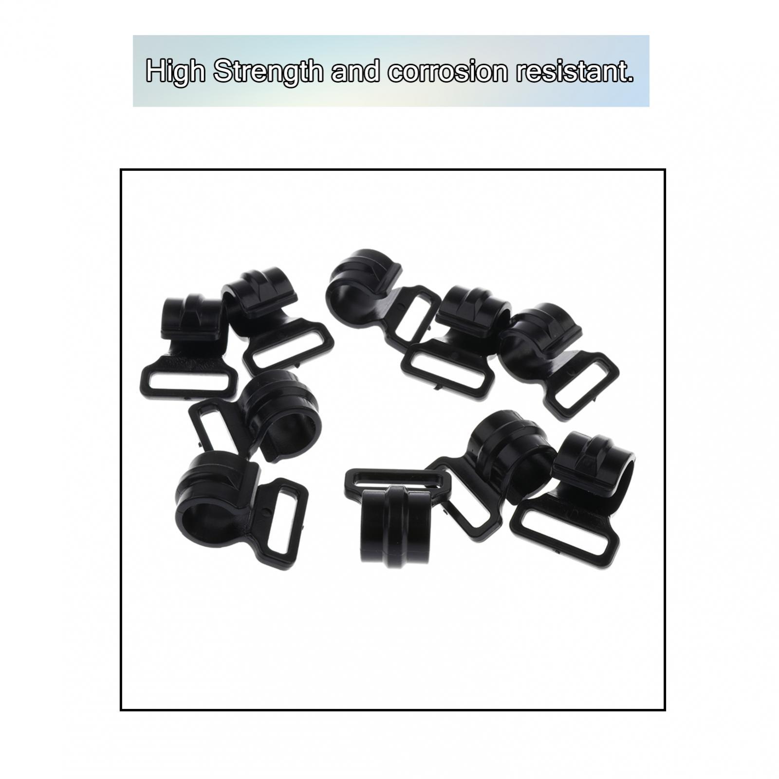 2x10pcs Camping Tent Clips Accessories Outdoor Tent Hook Clamp Black 2.5cm