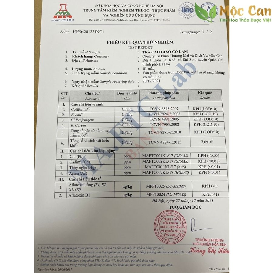 Trà Cao Giảo Cổ Lam Mộc Can túi lọc ổn định huyết áp,ngăn ngừa các bệnh về tim mạch hộp 25 gói