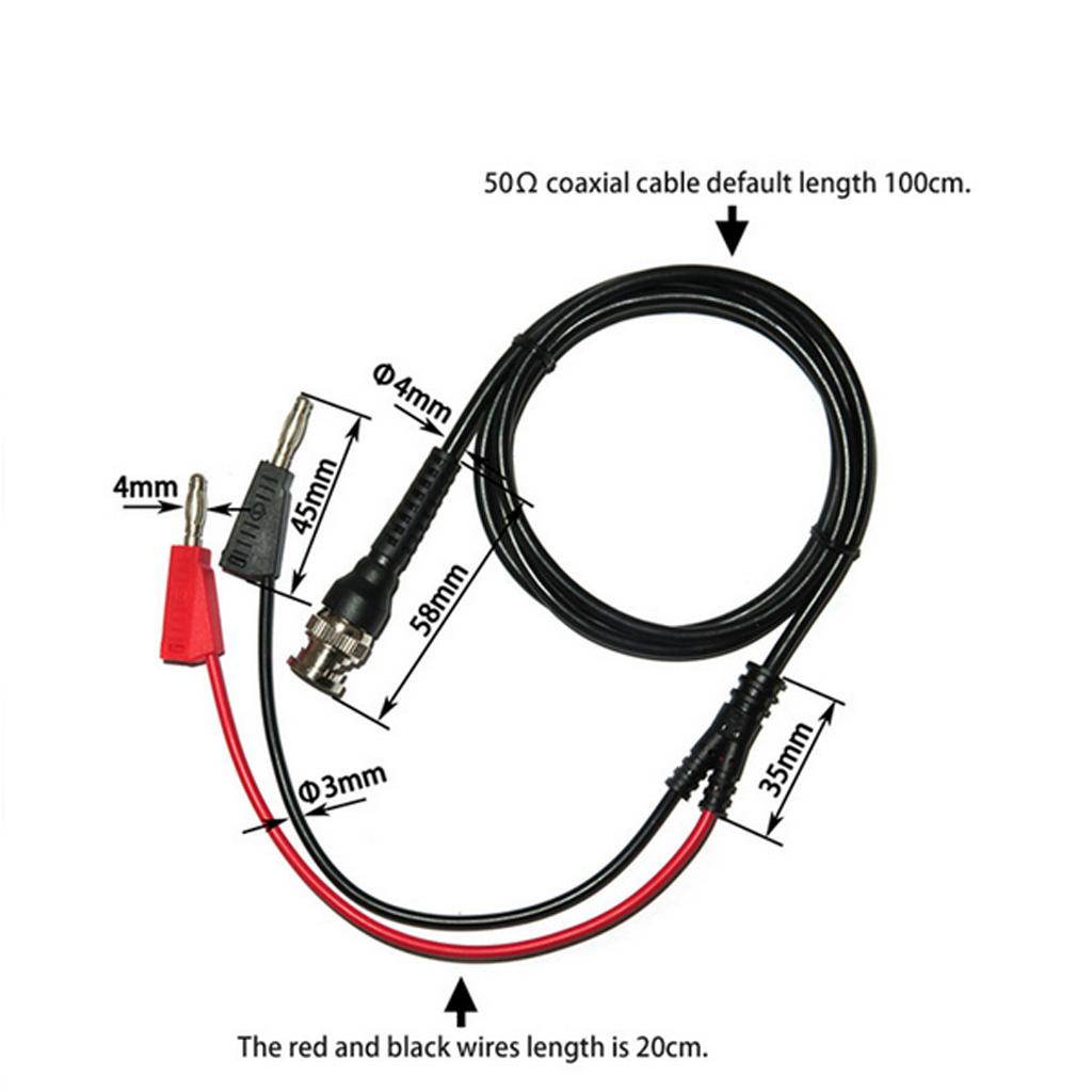 Pure Copper BNC Q9 to Dual 4mm Stackable Banana Plug with Test Leads Probe Cable 120CM
