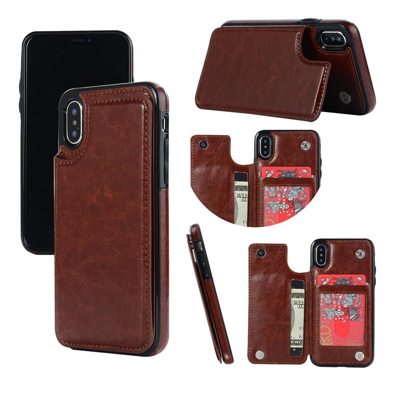 Ốp Lưng Da Có Ngăn Đựng Thẻ Cho Iphone 11 Pro Xs Max Xr I8 I7 I6 Plus Se2020