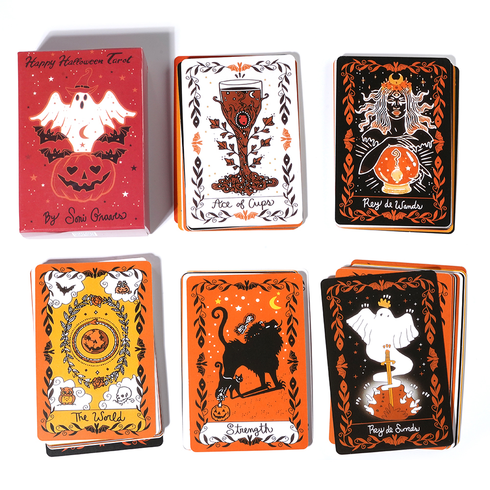 Bộ Bài Happy Halloween Tarot 78 Lá Bài Tặng Đá Thanh Tẩy