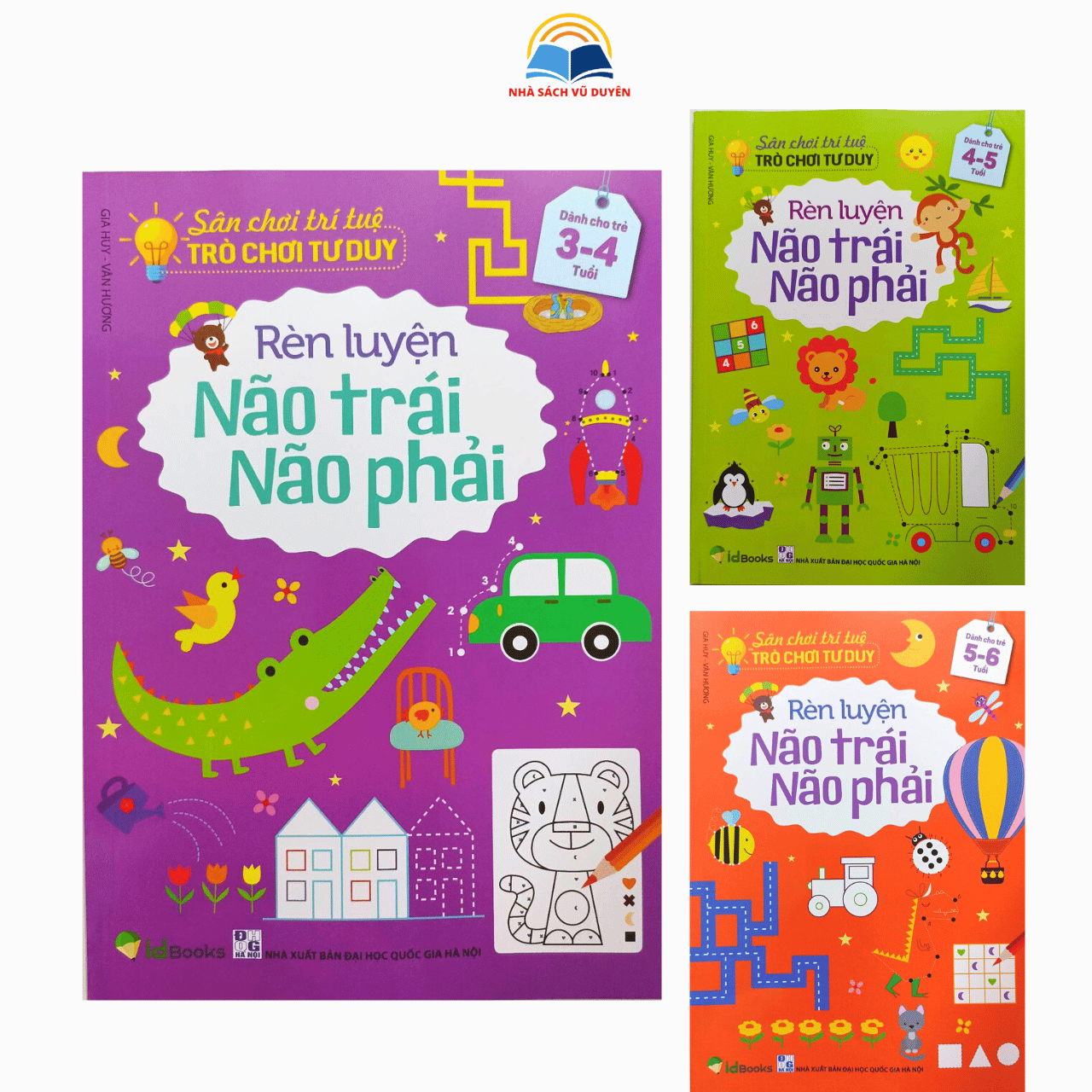Sách - Bộ 3 Cuốn Sân Chơi Trí Tuệ - Trò Chơi Tư Duy Rèn Luyện Não Trái Não Phải - Dành cho trẻ từ 3-6 tuổi