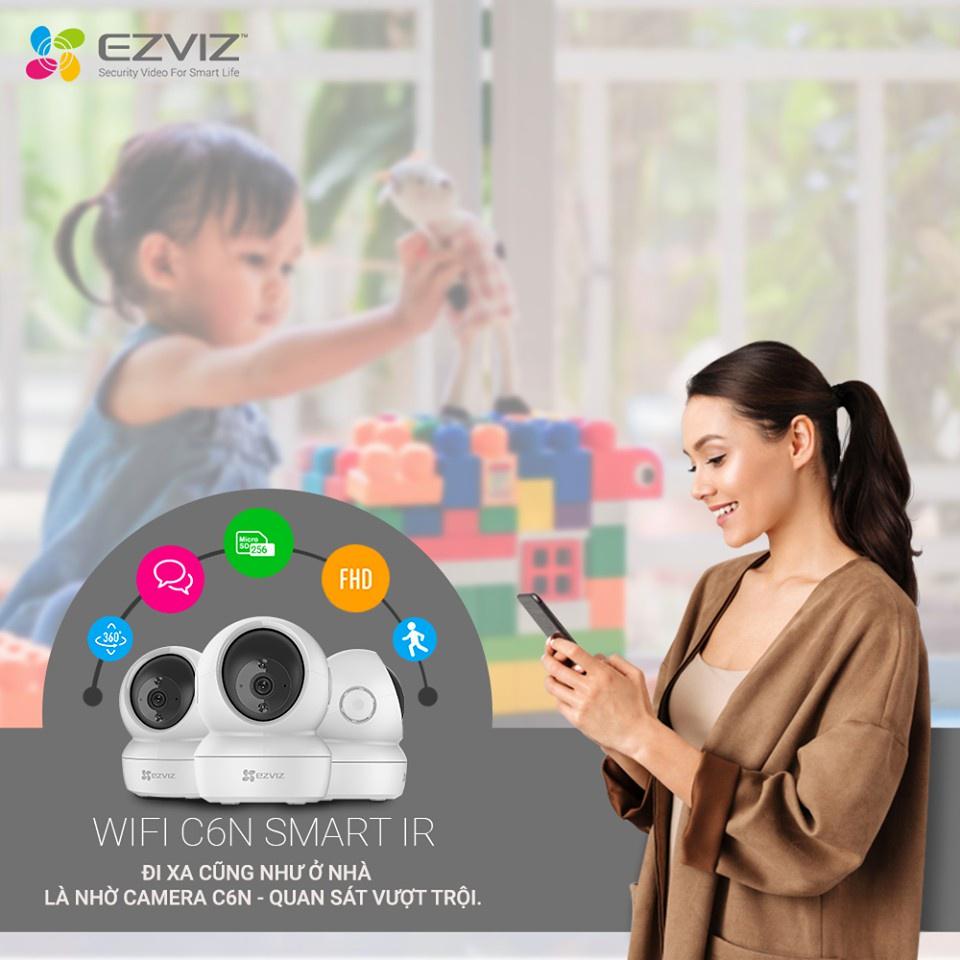 Camera Wifi Ezviz C6N đàm thoại 02 chiều, quay 360 độ, theo dõi thông minh, lắp trong nhà hình ảnh HD - Hàng Chính Hãng