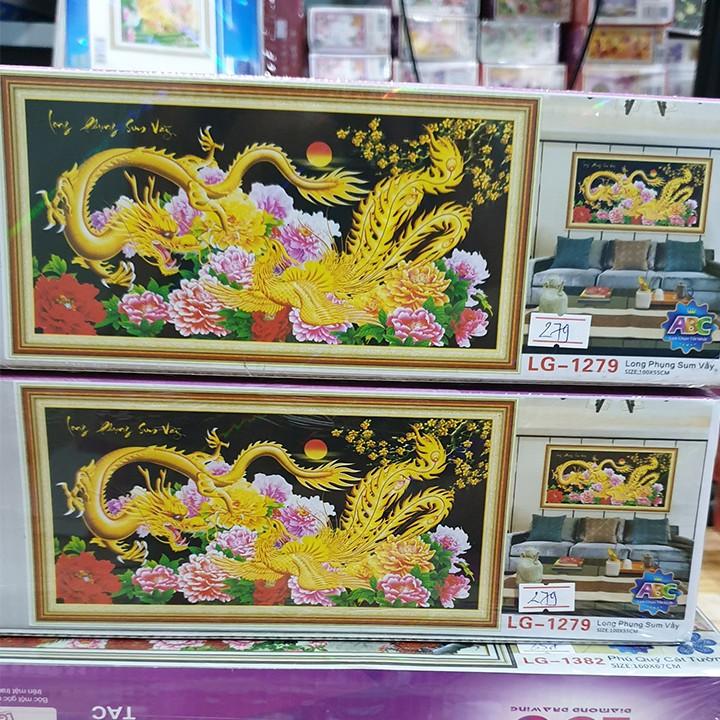 Tranh đá long phụng sum vầy LG1279 - kích thước: 100 * 55cm.