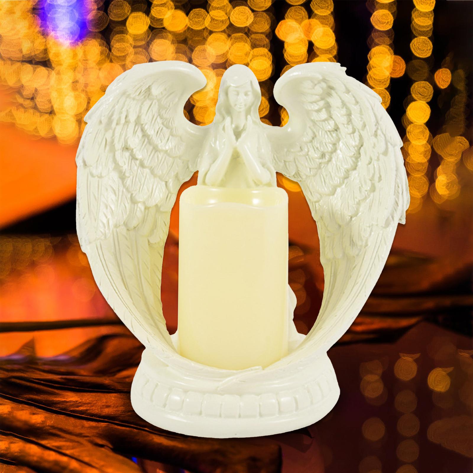 Angel LED Candle Angel Figurines Flameless Candles Flickering Commemorate Angel Candles Home Party Memorial Decor