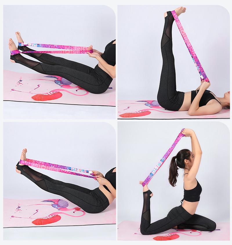 Dây buộc thảm tập Yoga 2 trong 1 , dây đeo thảm in hoạ tiết , dây đai cotton co giãn đa năng tiện dụng hỗ trợ các bài tập Yoga xoạc ngang , tài tập mở vai , mở khớp , uốn dẻo