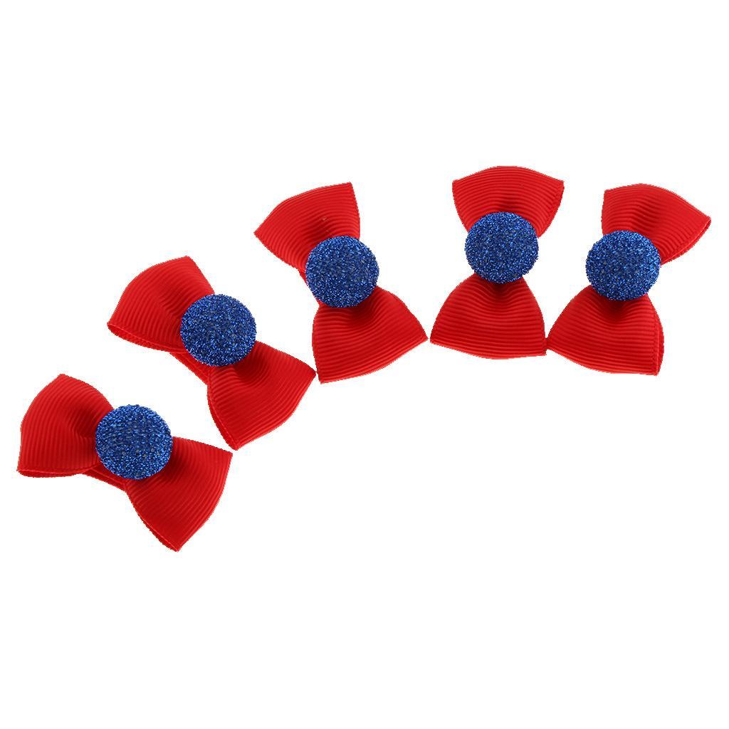 5Pcs Colorful Baby Girl Hair Clip Bows Small Cap Design Alligator Clips Infant Toddler Barrettes Khaki/Red/Pink/Green/Purple/Blue