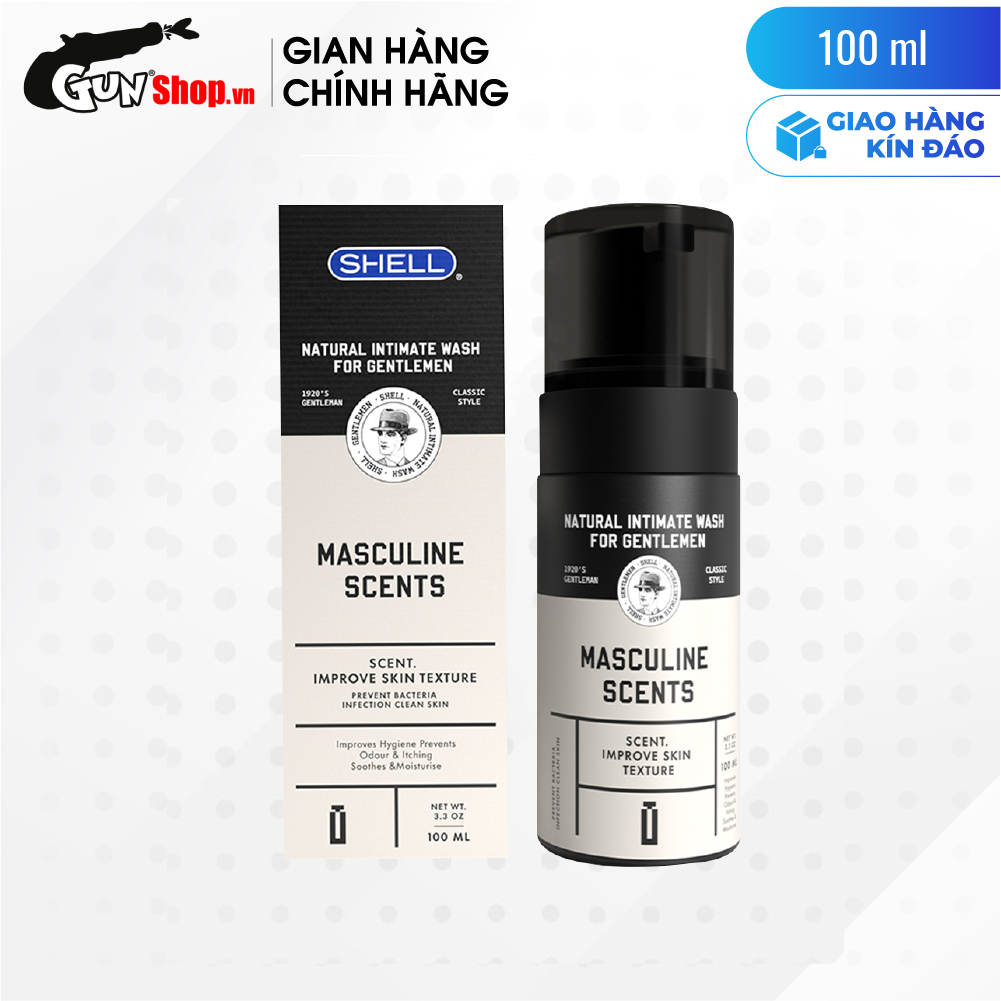 Dung dịch vệ sinh nam dạng bọt, hương thơm nam tính Shell Masculine Scents - Chai 100ml | GUNSHOP VIỆT NAM