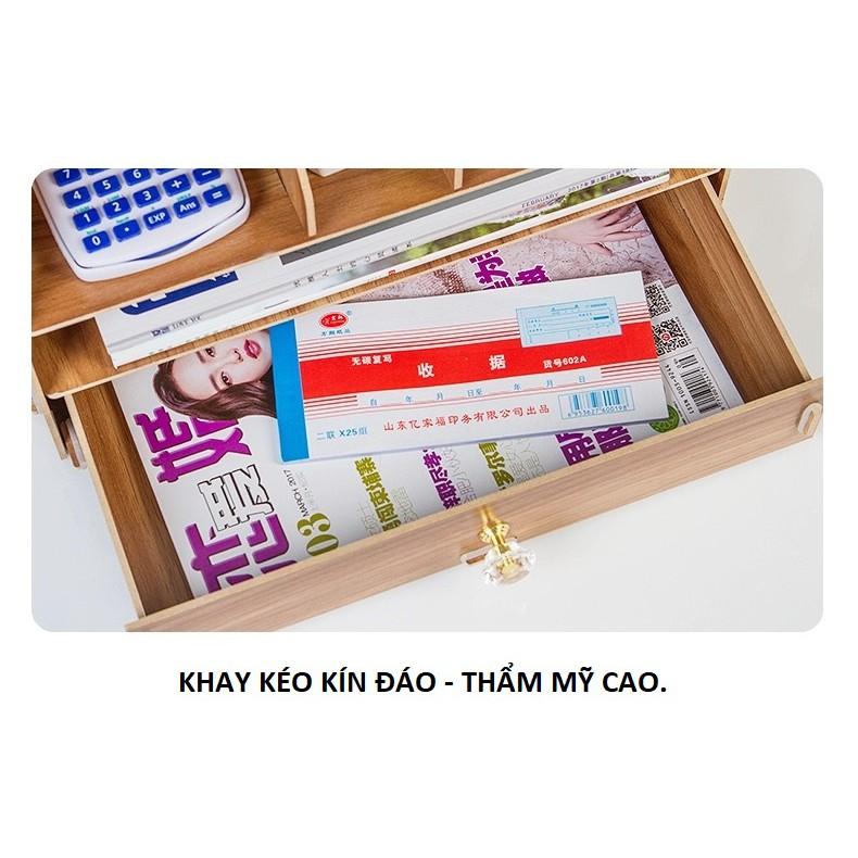 Kệ Tài Liệu Bàn Làm Việc Cao Cấp HV11, Kệ Sách Tiện Lợi, Tặng giá đỡ điện thoại hình thỏ cùng loại.