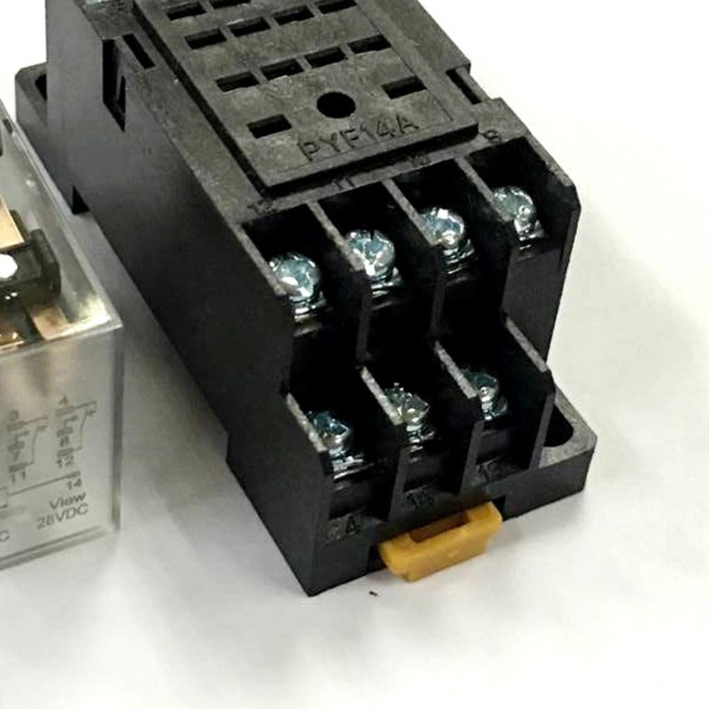 2-5pack 12VDC Coil 4PDT General Purpose Power Relay With Socket Base