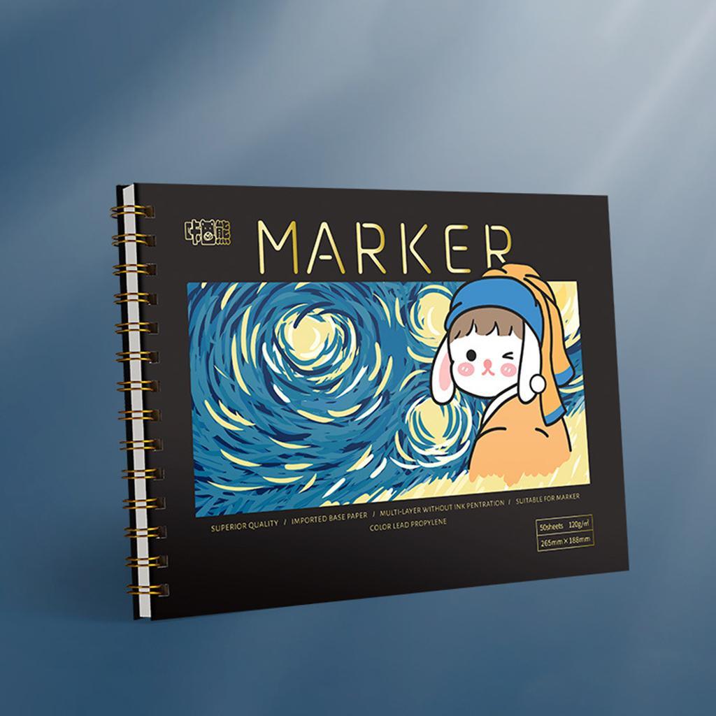 Side Spiral Bound 50 Sheets Sketchpad Artistic for  Toddlers Kids 16K