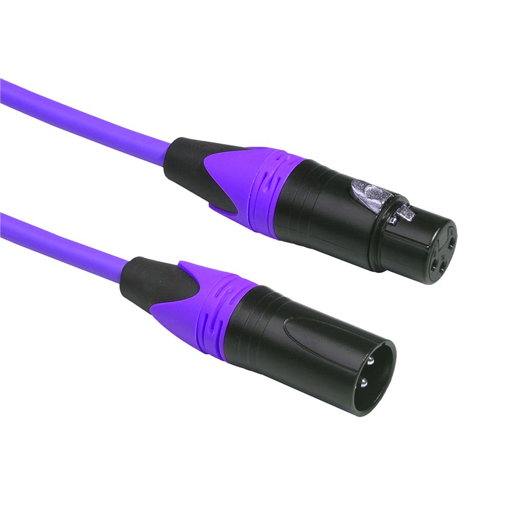 3 Pin XLR Male To XLR Female Balanced Mic Cable Wire, Purple