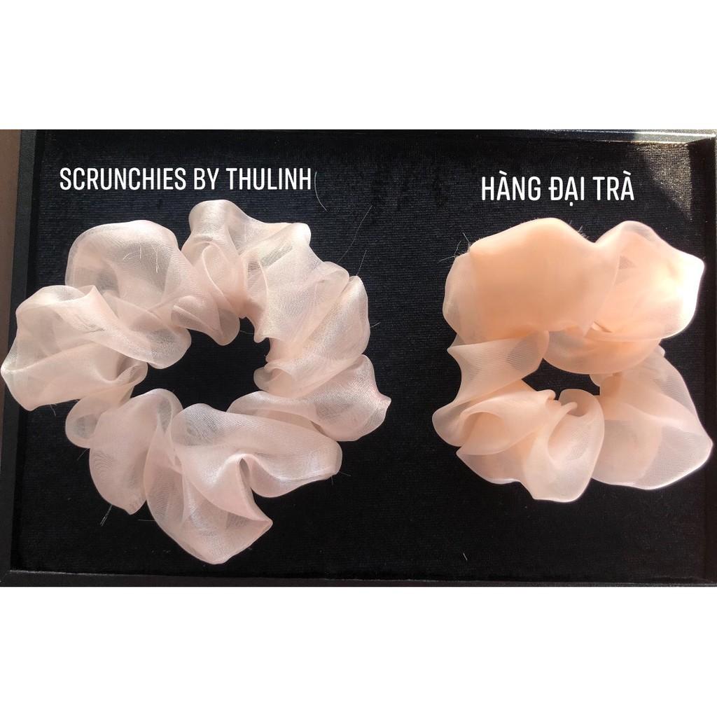Scrunchies dây buộc tóc, cột tóc voan kính hàng may đẹp