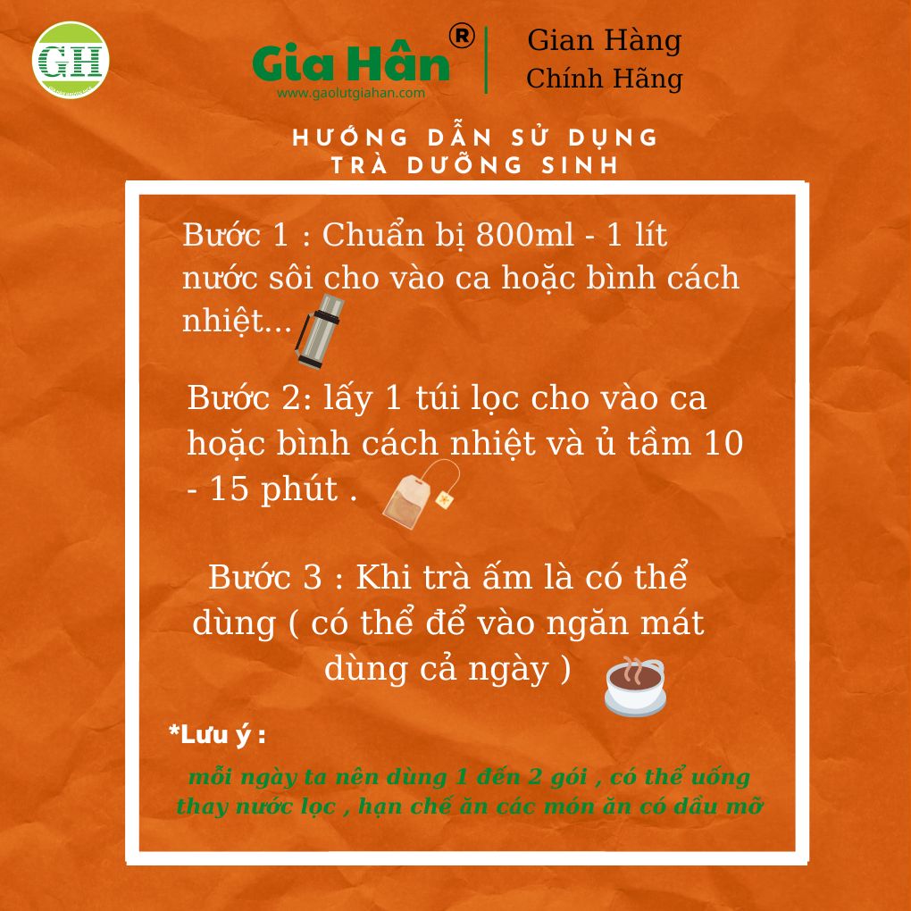 Trà túi lọc gạo lứt ,hoa nhài ,đậu đen xanh lòng tốt cho người Giảm Cân ,Giảm Stress, Giảm mỡ trong máu GIAHAN FOOD