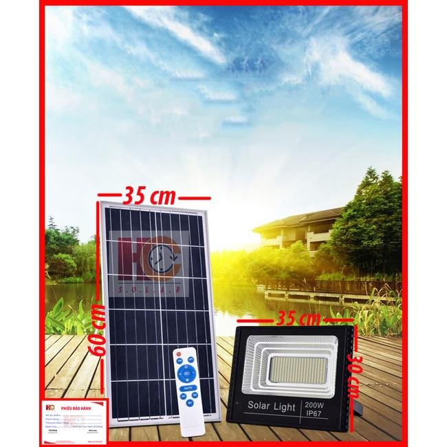 Đèn pha năng lượng mặt trời 200W – Vỏ nhôm, Đèn Led NLMT, Tấm pin NLMT rời, Ánh sáng trắng