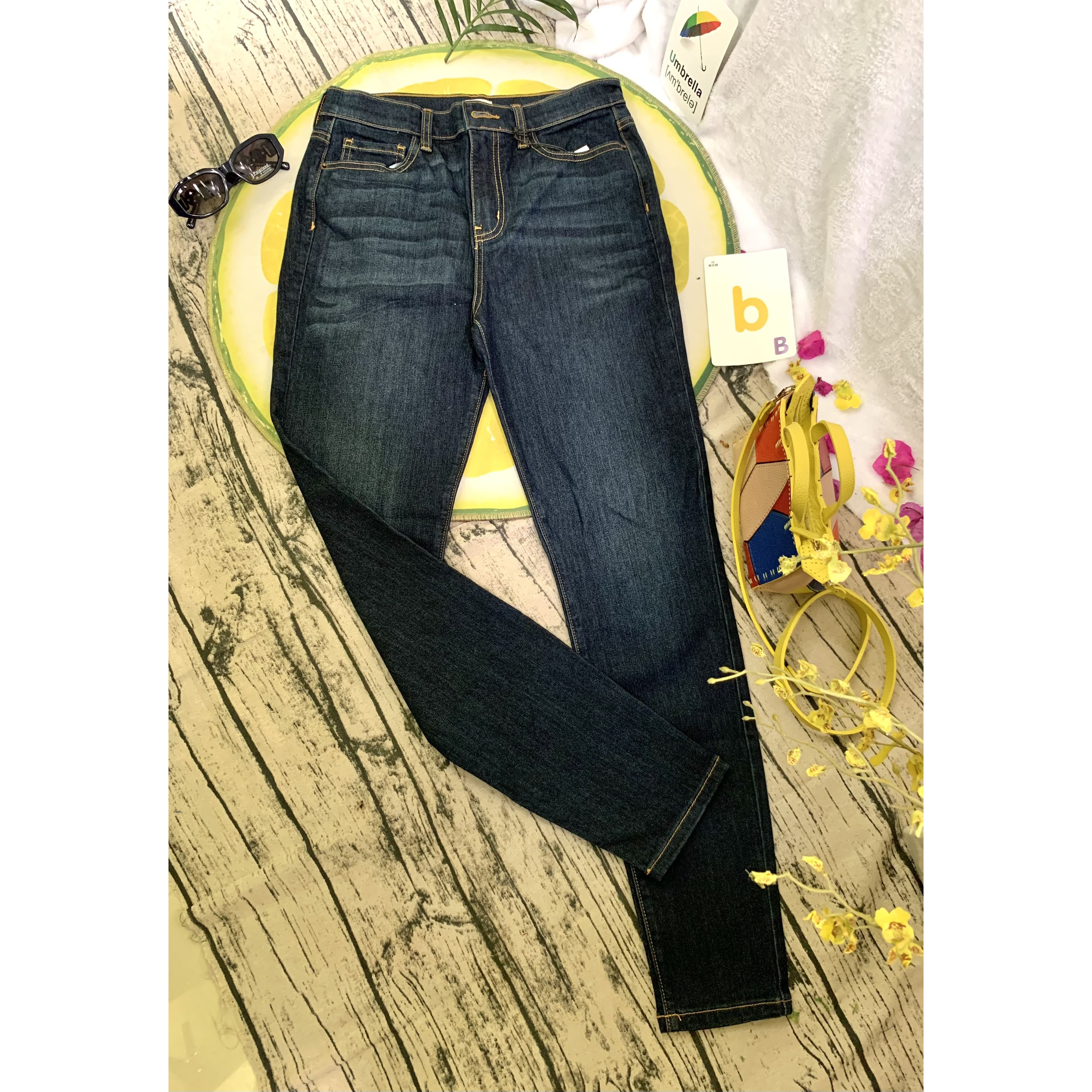 Quần jeans denim bigsize chần chỉ nổi