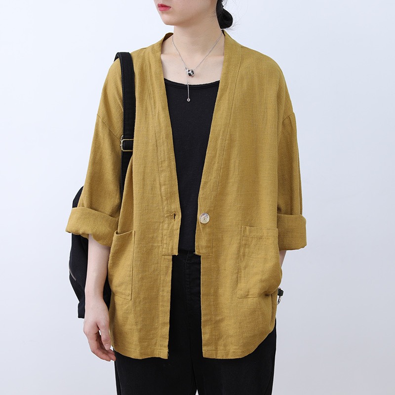 Áo khoác nhẹ cardigan nữ Linen bột Premium trẻ trung phong cách ArcticHunter