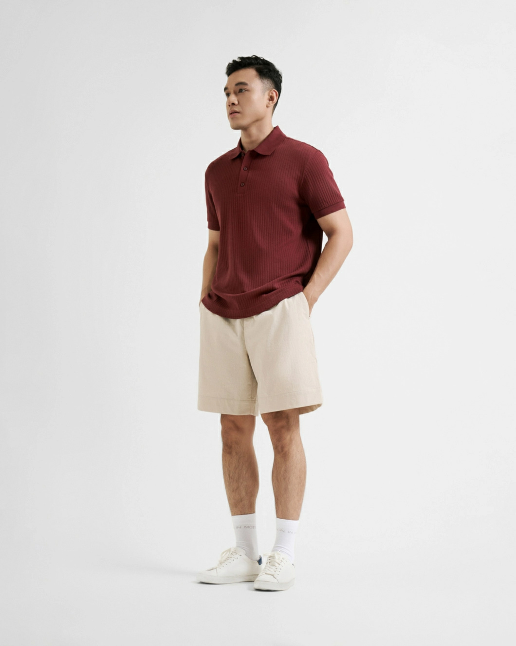 Quần Short Nam ROUTINE lưng thun Rút Dây Trơn Có Túi Sau Form Relax - 10S24PSH029R1 | LASTORE MENSWEAR