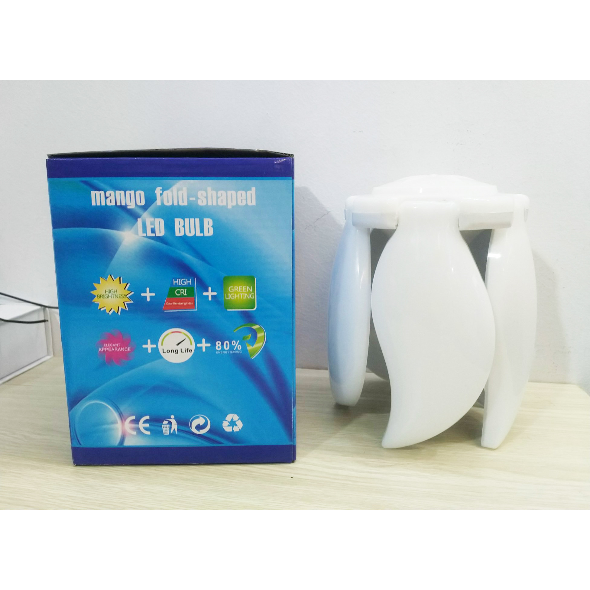 Bóng đèn led hình quạt 5 cánh Mango Fold công suất 75W - ánh sáng 6500K siêu sáng - chip SMD 2835 tiết kiệm điện