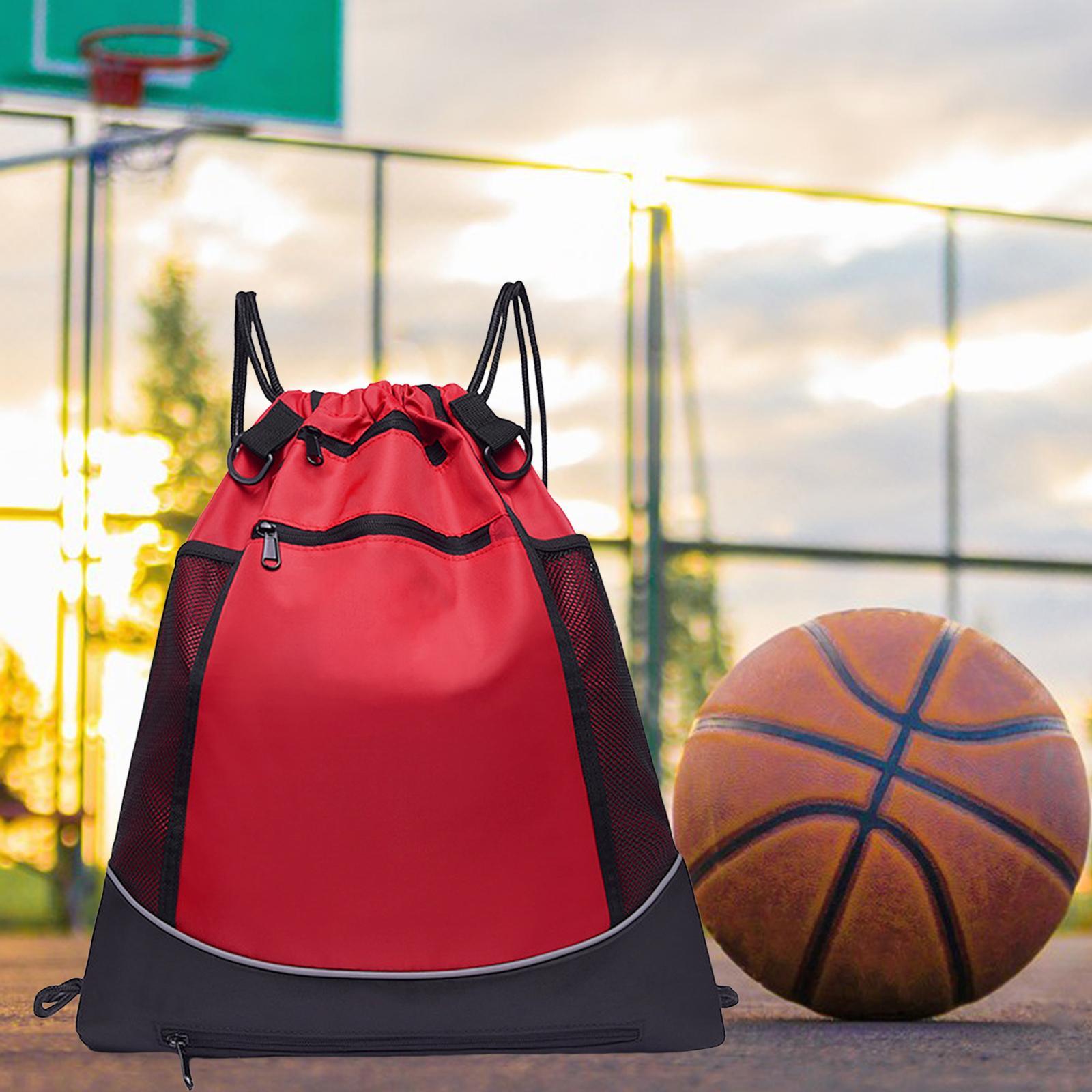 Drawstring Backpack Sports Gym with Mesh Pockets Water Resistant String Bag for Women Men Children