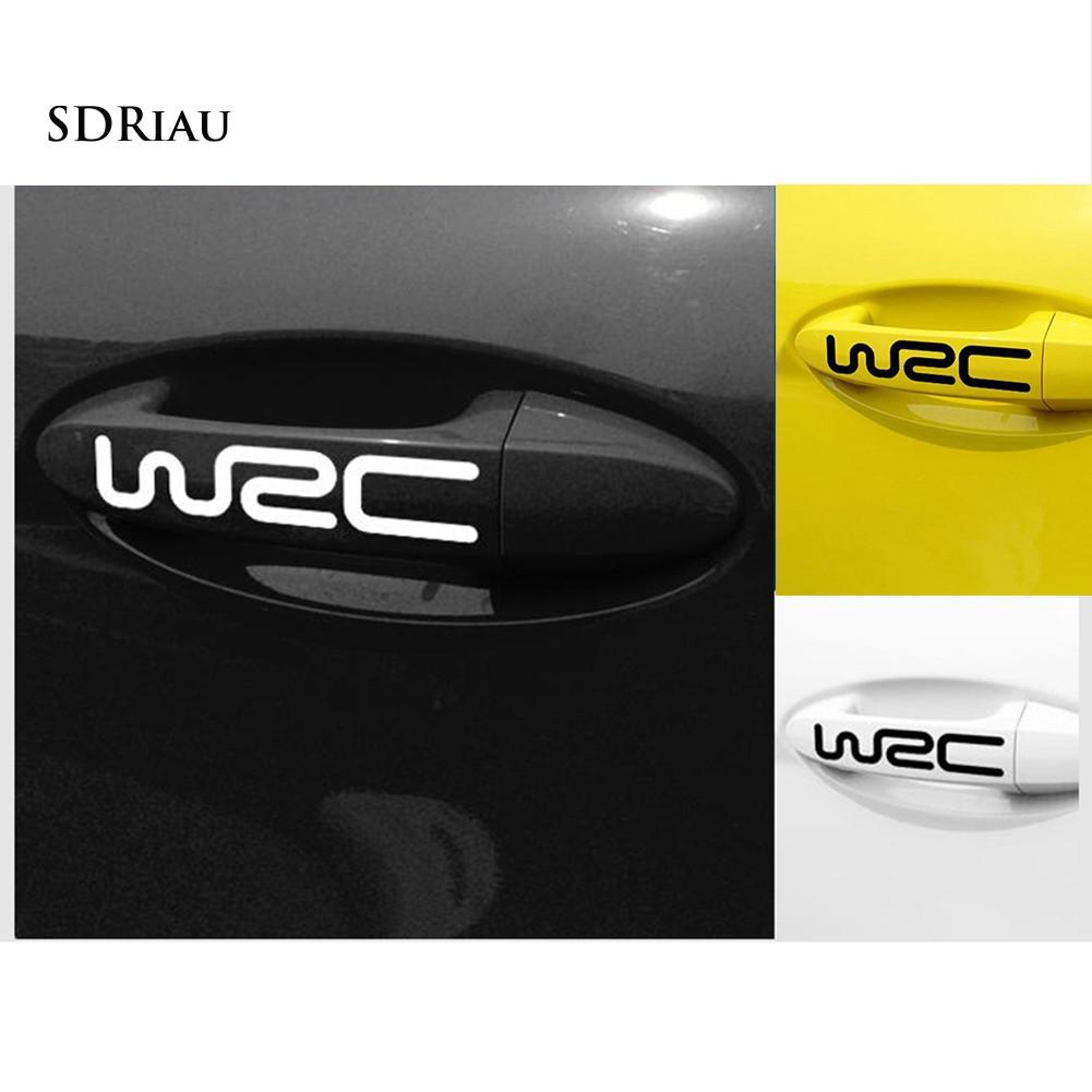 Set 4 miếng dán chữ WRC tự dính cho tay nắm cửa xe hơi
