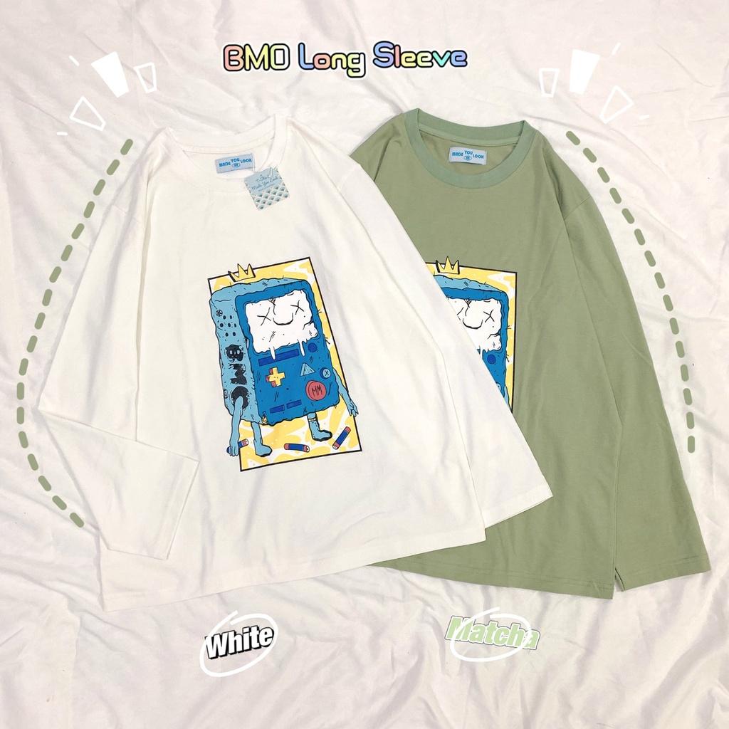 Áo thun dài tay BMO Máy Game phông Unisex nam nữ tee oversize form rộng pull Ulzzang Streetwear thu đông vải mềm